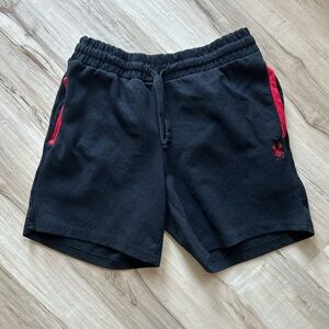 Black and Red Boys Spider Shorts